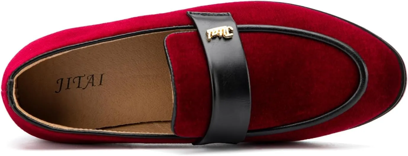 JITAI Boys Dress Loafers for Weddings & School, Breathable Slip-On Leather Tuxedo Shoes, Toddler to Preteen