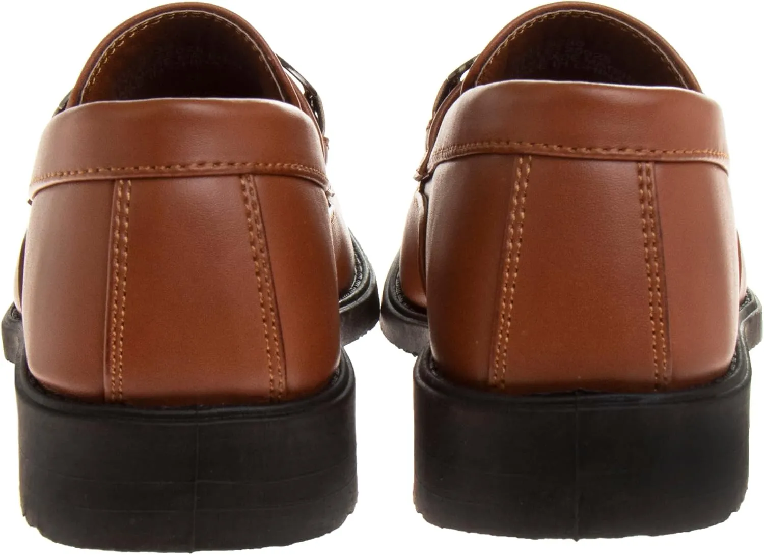 Josmo Boys Dress Shoes ?C Slip-On Comfort Uniform Oxford Loafer with Buckle Black and Brown (Big Kid/Little Kid) (Size 13-6)
