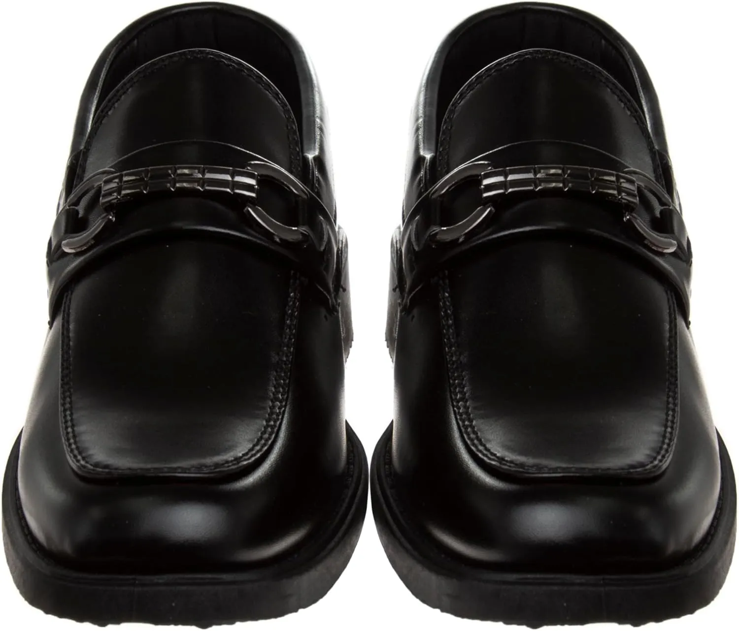 Josmo Boys Dress Shoes ?C Slip-On Comfort Uniform Oxford Loafer with Buckle Black and Brown (Big Kid/Little Kid) (Size 13-6)