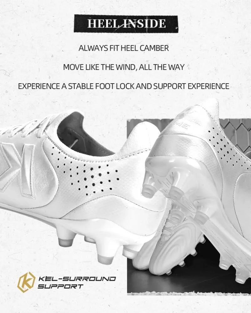 KELME Soccer Cleats Men Pro Calfskin Leather Soccer Shoes Outdoor Firm Multi Ground Football Sneaker Unisex Adult