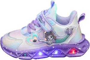 Kids Flashing Sneakers Girls Slip On Athletic Sparkling ermaid Sneakers Shoes Luminous Running Shoes