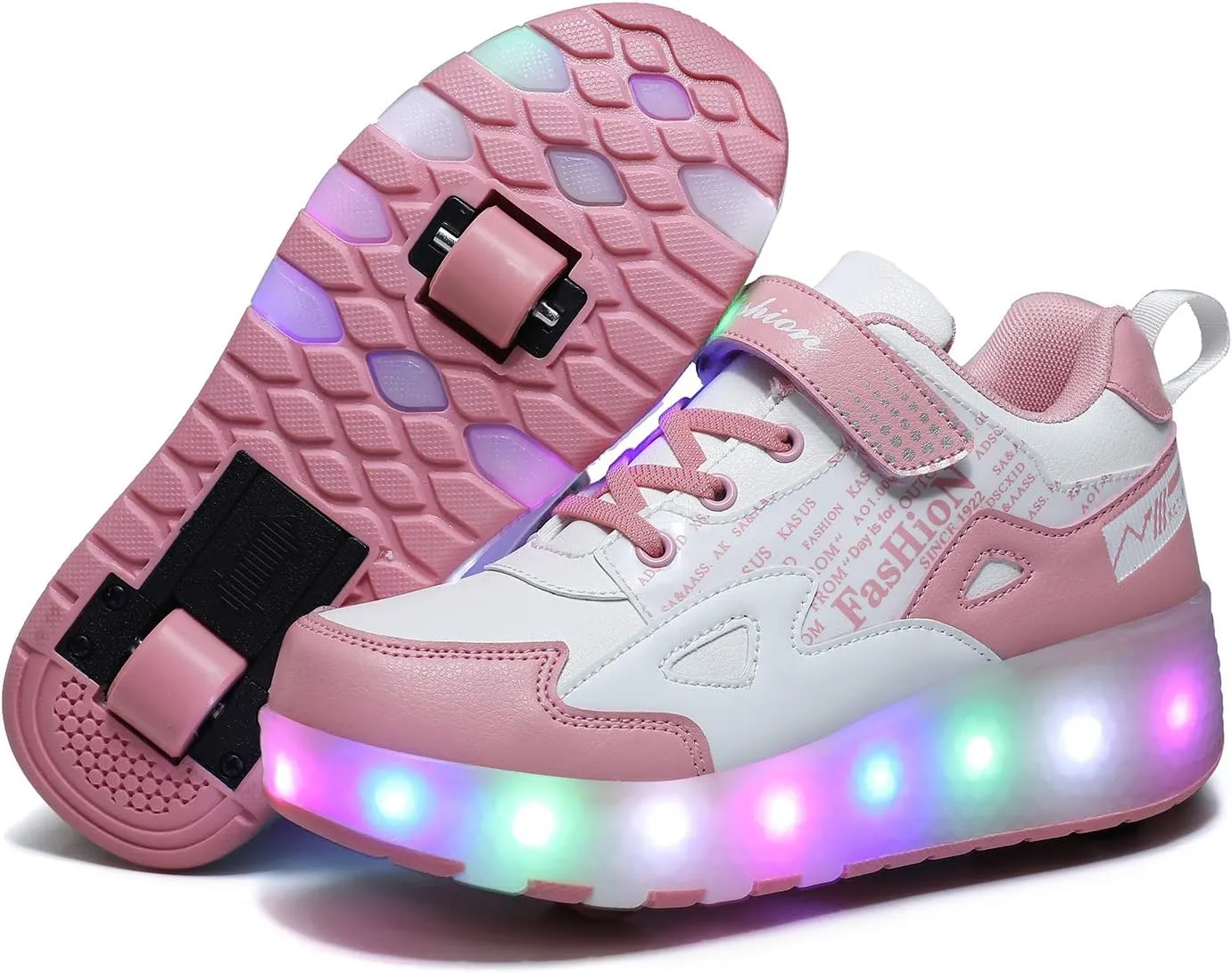 Kids Roller Shoes with Two-Wheeled Roller Skateshoes Sport Shoes USB Charging Luminous Shoes