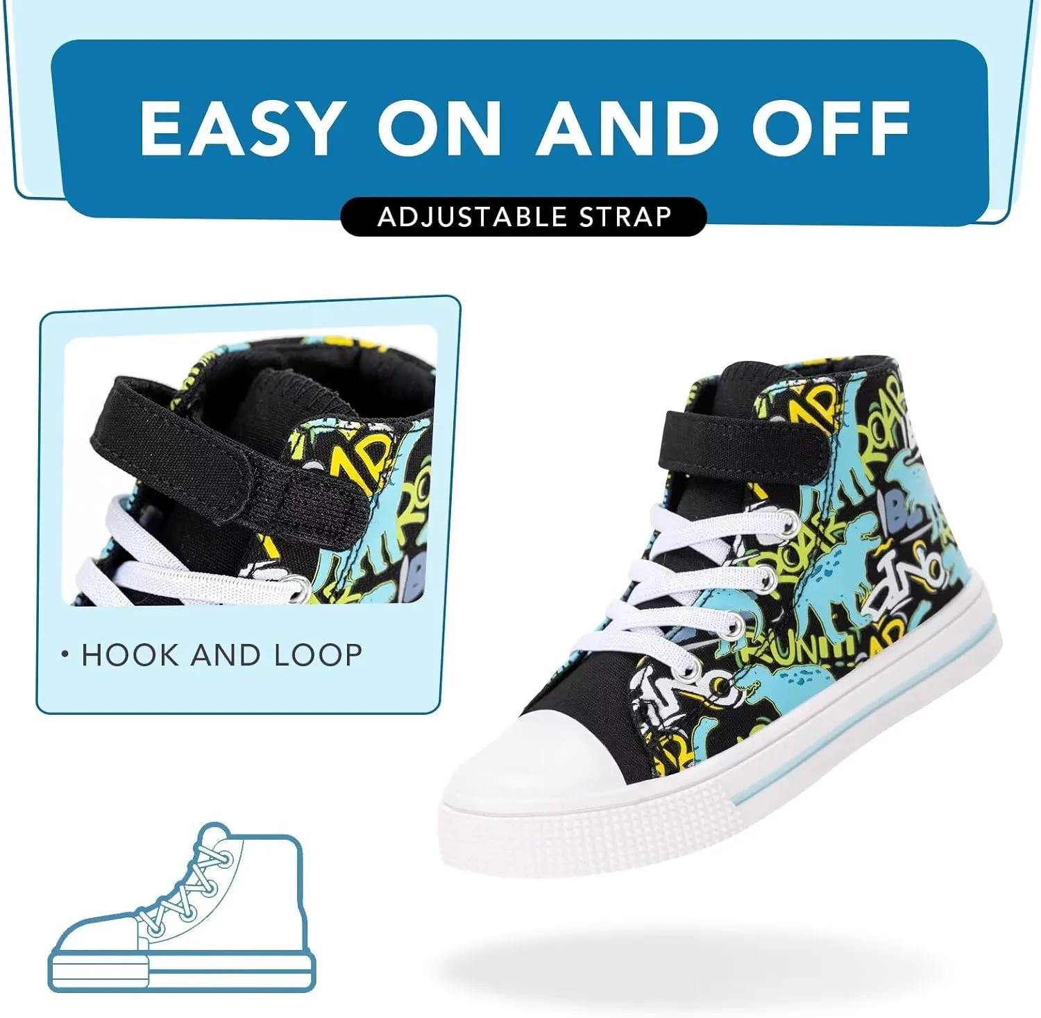 Kids Toddler Sneakers Girls Boys High Top Canvas Shoes Unisex-Child Casual Shoes