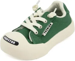 Kids Wide Toe Box Canvas Shoes Low Top Classic Canvas Sneakers Toddler Lace-up Fashion Casual Shoes for Boys and Girls