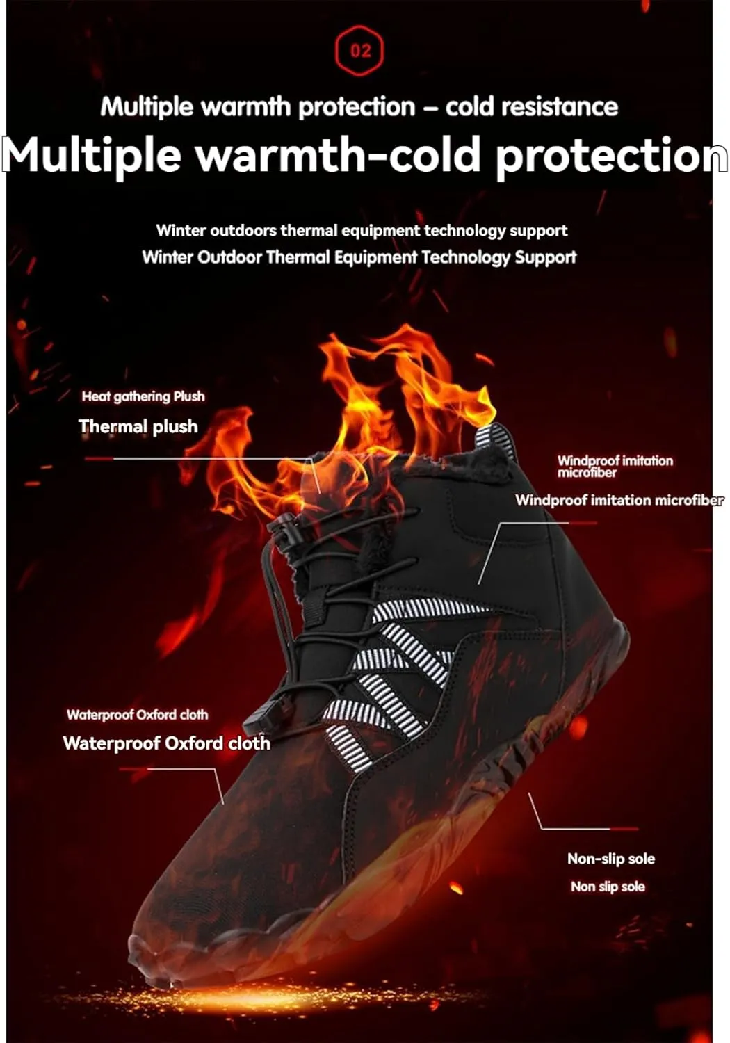 Kubbon Women's Winter Snow Boots,Soft Cozy Fur Lined Adjustable Slip-on Non Slip Booties Wide Toe Box Zero Drop Ankle BootiesWaterproof Outdoor Hiking Sneakers