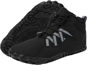 Kubbon Women's Winter Snow Boots,Soft Cozy Fur Lined Adjustable Slip-on Non Slip Booties Wide Toe Box Zero Drop Ankle BootiesWaterproof Outdoor Hiking Sneakers