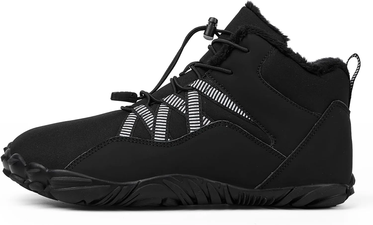 Kubbon Women's Winter Snow Boots,Soft Cozy Fur Lined Adjustable Slip-on Non Slip Booties Wide Toe Box Zero Drop Ankle BootiesWaterproof Outdoor Hiking Sneakers