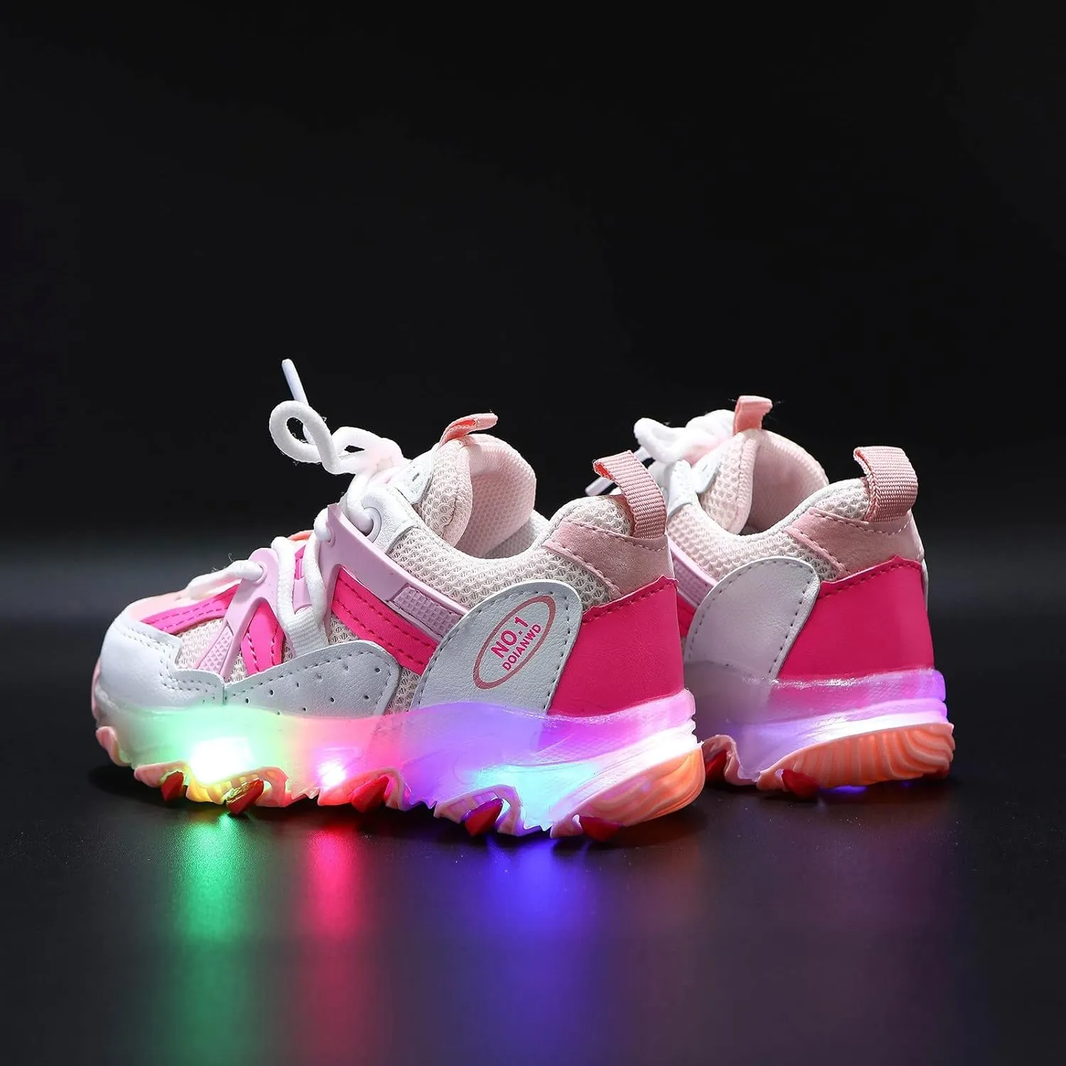Light Up Toddler Girls Shoes Boys Baby Luminous Tennis Walking Mesh Flashing Squeaky Running Breathable Sport Shoes