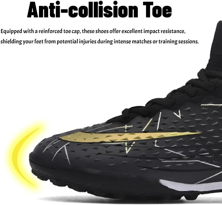 Maylrvjv Men's High-Top Soccer Shoes Anti-Slip Wear-Resistant Football Boots Spikes Athletic Shoes