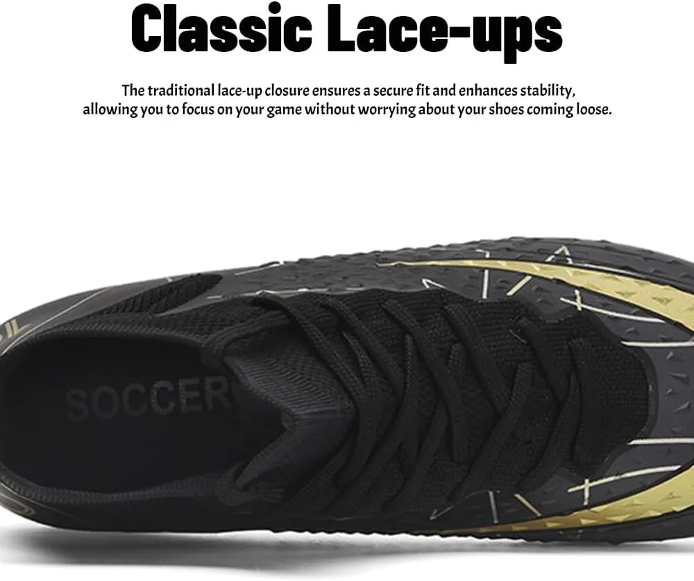 Maylrvjv Men's High-Top Soccer Shoes Anti-Slip Wear-Resistant Football Boots Spikes Athletic Shoes