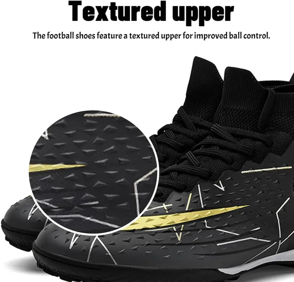 Maylrvjv Men's High-Top Soccer Shoes Anti-Slip Wear-Resistant Football Boots Spikes Athletic Shoes