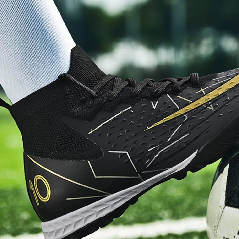 Maylrvjv Men's High-Top Soccer Shoes Anti-Slip Wear-Resistant Football Boots Spikes Athletic Shoes