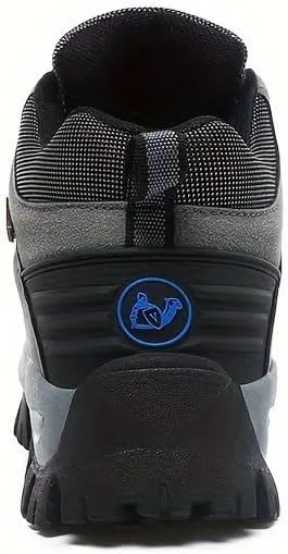 Men Hiking Shoes Mid Top Waterproof Boots Trekking Trails Outdoor Work Shoes Men's Trendy Durable Lace Up Hiking Boots, Comfy Non Slip Shoes for Men's Outdoor Activities