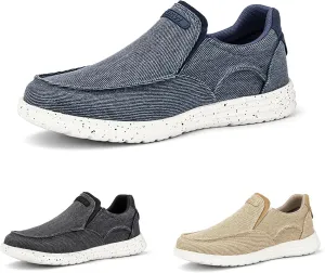 Mens Canvas Casual Loafers One Stirrup Walking Shoes,Lightweight Comfortable Hiking Sports Driving Shoes,Orthopedic Diabetic Slip Resistant Shoes