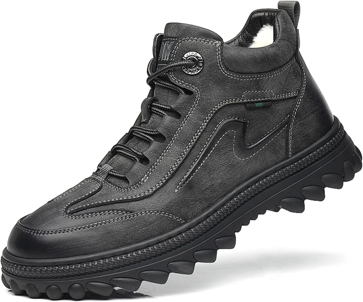 Men's Outdoor Waterproof High Top Hiking Working Boot Non-Slip Hiking Shoes Winter Warm Snow Boots