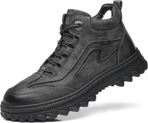 Men's Outdoor Waterproof High Top Hiking Working Boot Non-Slip Hiking Shoes Winter Warm Snow Boots
