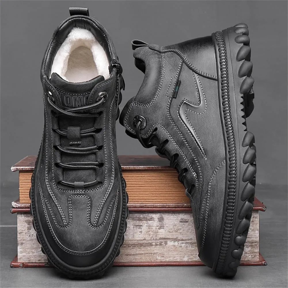Men's Outdoor Waterproof High Top Hiking Working Boot Non-Slip Hiking Shoes Winter Warm Snow Boots