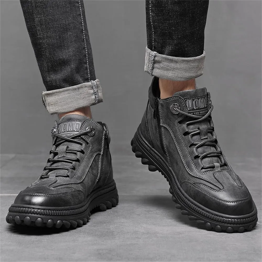 Men's Outdoor Waterproof High Top Hiking Working Boot Non-Slip Hiking Shoes Winter Warm Snow Boots