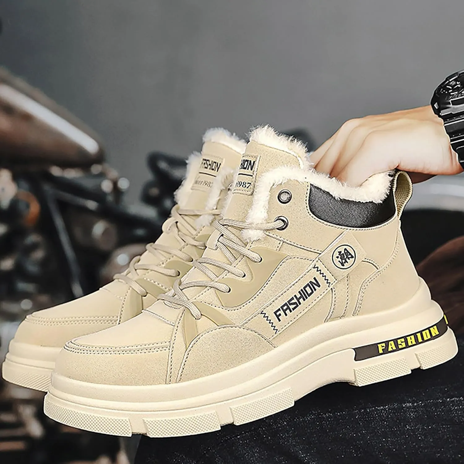 Mens Snow Boots Cotton Short Shoes Snow Boots Boots for Men for Snow Hiking Boots Women aterproof