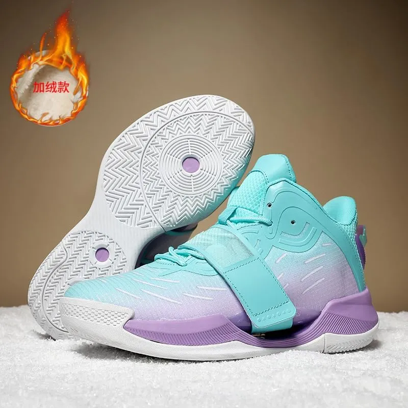 Men's Stylish Athletic Shoes High Upper Basketball Shoes Men Breathable Sports Shoes Anti Slip High Top Mens Basketball Shoes Non Slip Outdoor