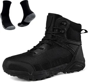 Mens Tactical Combat Boots | Waterproof, Lightweight, Slip-Resistant Hiking Boots for Outdoor, Work, and Military Use