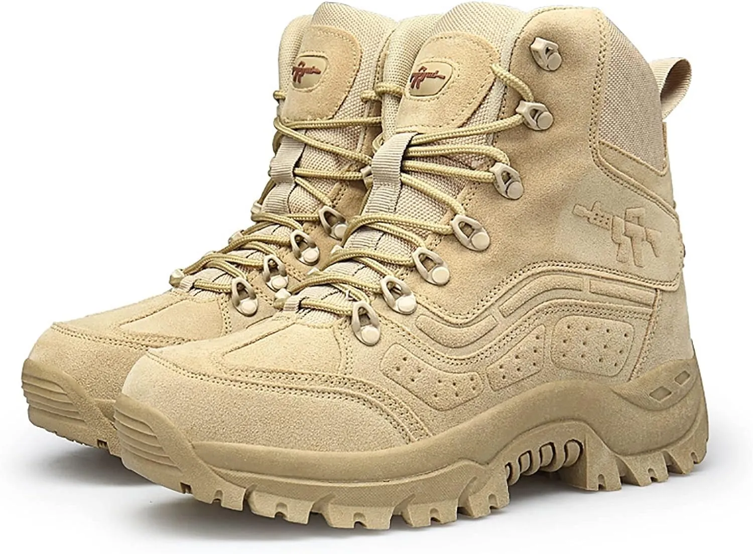 Men's Ultralight Tactical Boots, Comfort Breathable Waterproof Rubber Cushioning Outsole Hiking Shoes, for Outdoor Lace-up Sports Durable Military Boots