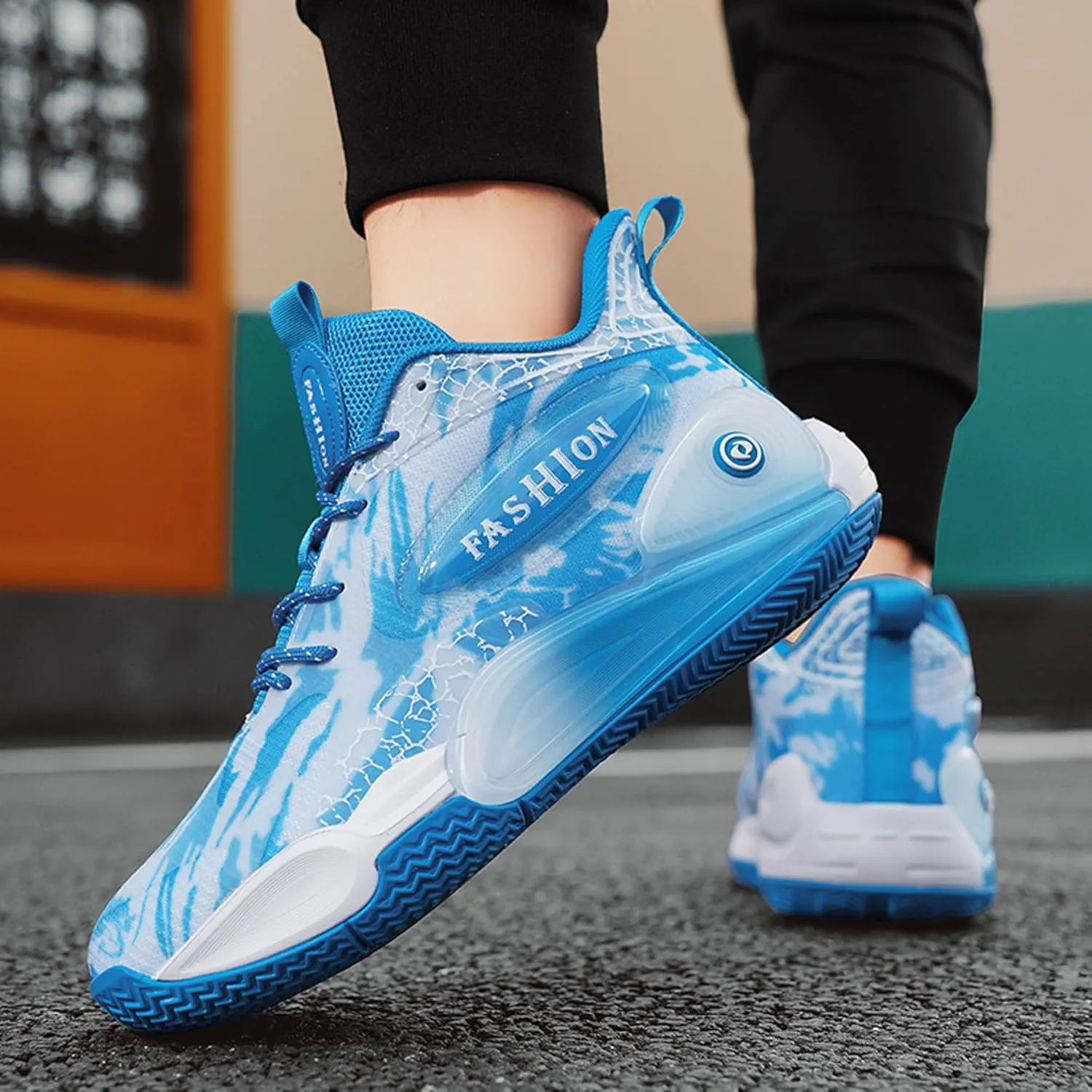 Men's Women's Multi-Color Graffiti Mesh Lightweight Anti Slip Arch Support Casual Training Sports Basketball Shoes, Comfortable Wide Version Road Running Shoes, Street Youth Team Athletic Shoes