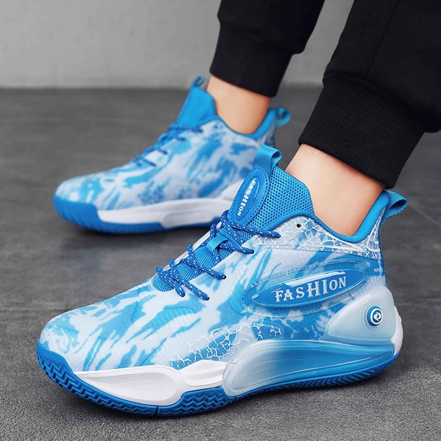 Men's Women's Multi-Color Graffiti Mesh Lightweight Anti Slip Arch Support Casual Training Sports Basketball Shoes, Comfortable Wide Version Road Running Shoes, Street Youth Team Athletic Shoes
