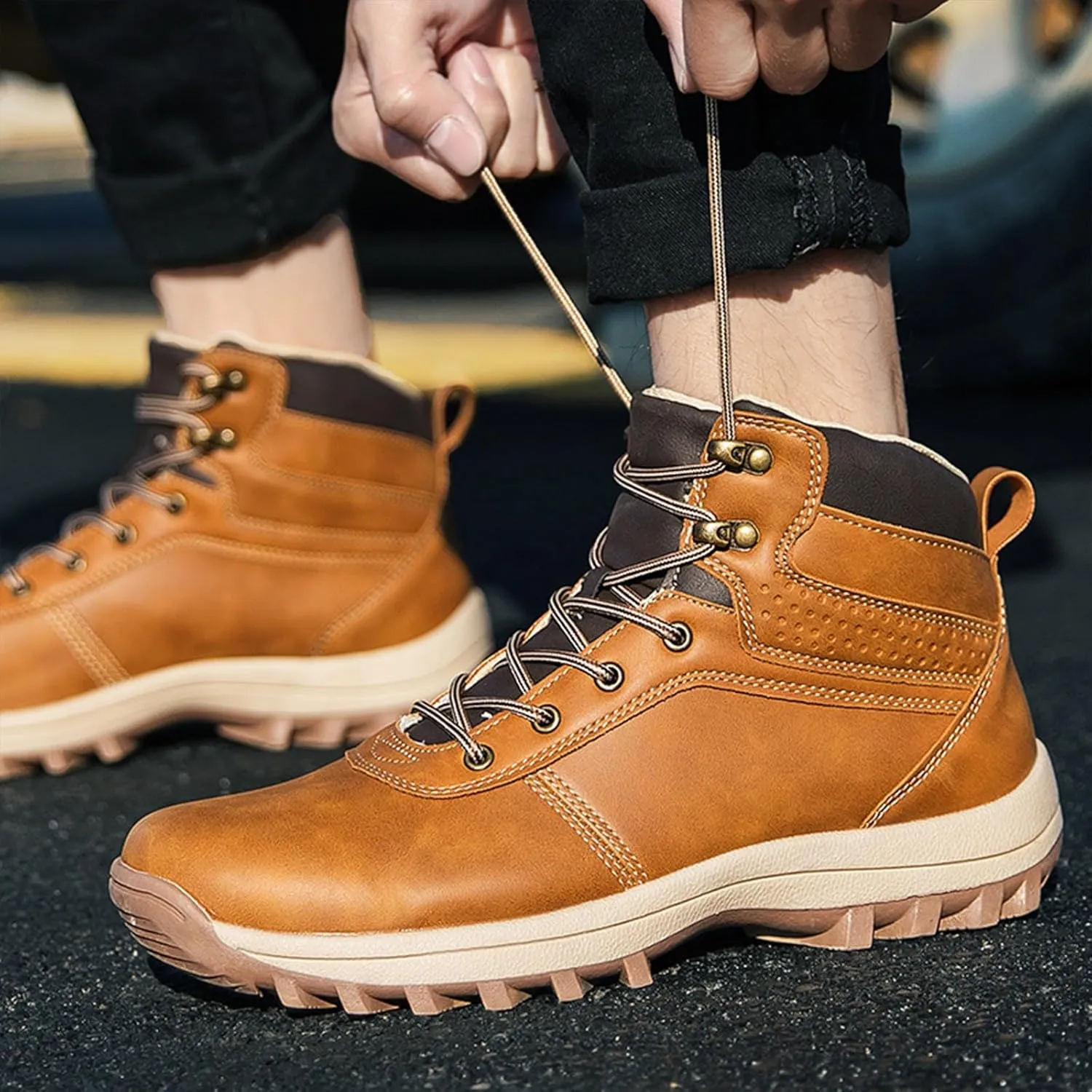 Men's Work Boots Steel Toe Hiking Sneakers Ankle Ladies Women Safety Shoes Comfortable Composite Safety Toe Waterproof Industrial Casual Hike Grounded Footwear