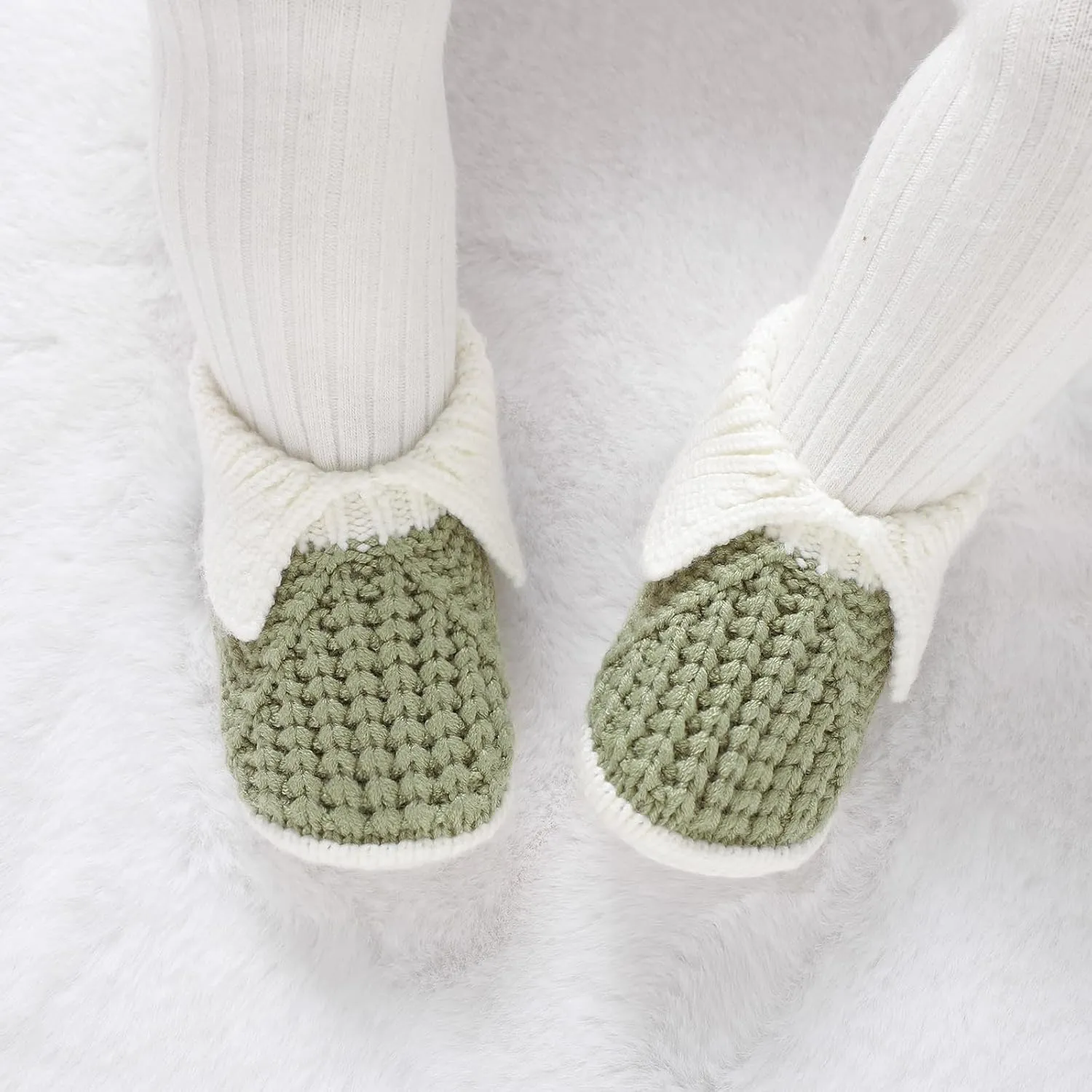 Neiwech Baby Booties Newborn Knit Infant Sock Shoes Soft Cozy Crochet Booties for Toddler Boy Girl