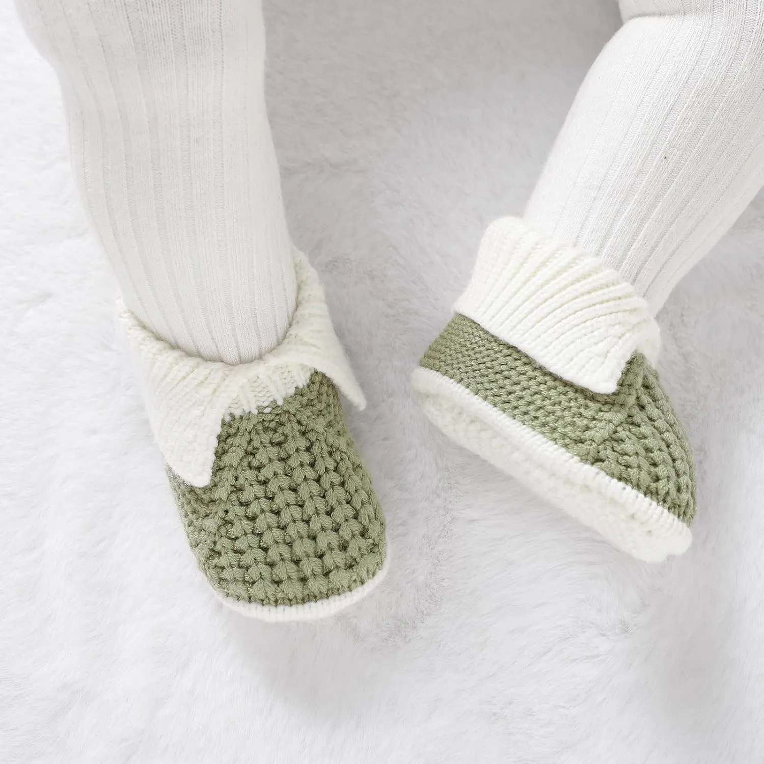 Neiwech Baby Booties Newborn Knit Infant Sock Shoes Soft Cozy Crochet Booties for Toddler Boy Girl
