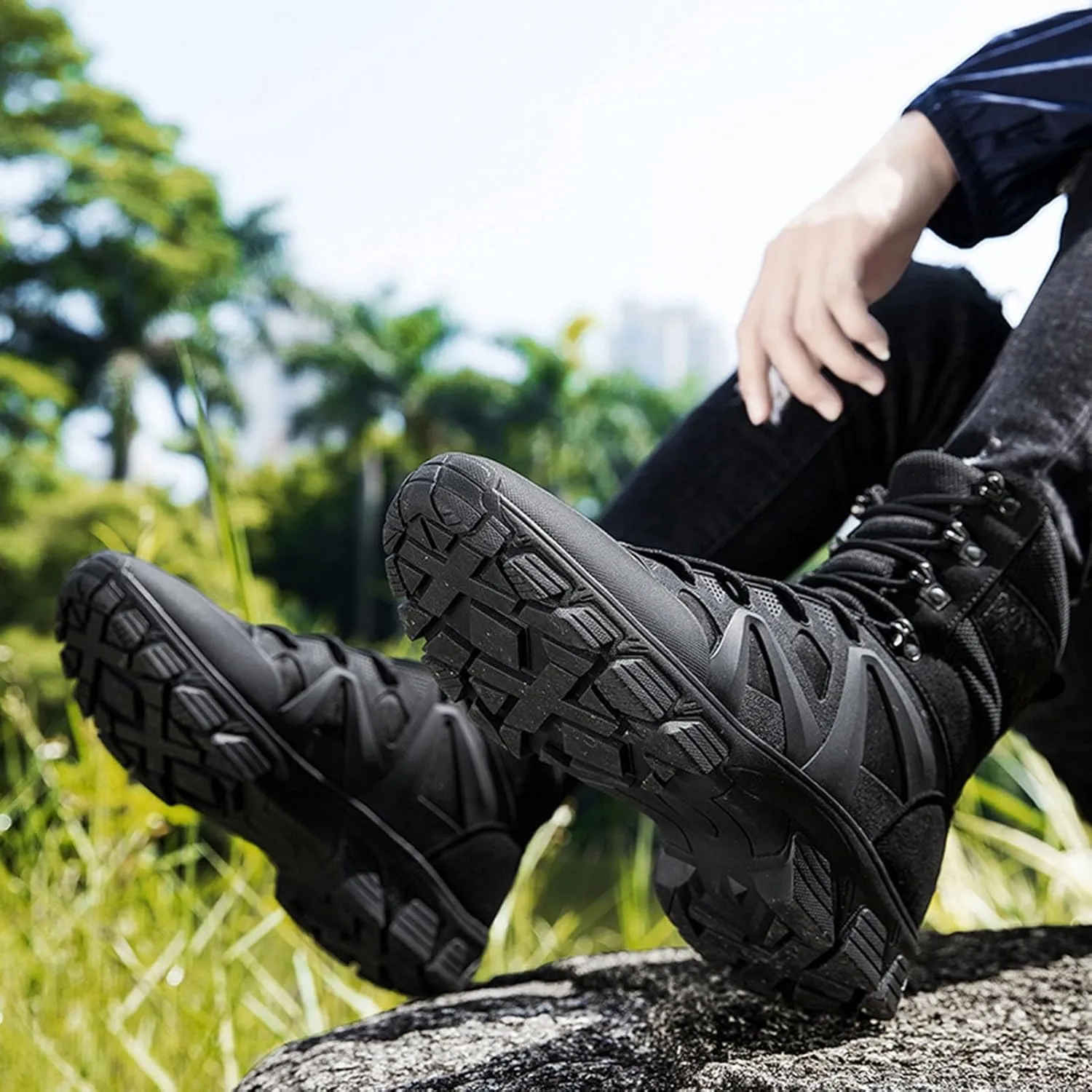 Outdoor Tactical Boots for Men | Waterproof, Lightweight, and Anti-Slip Combat Shoes for Hiking, Work, and Hunting