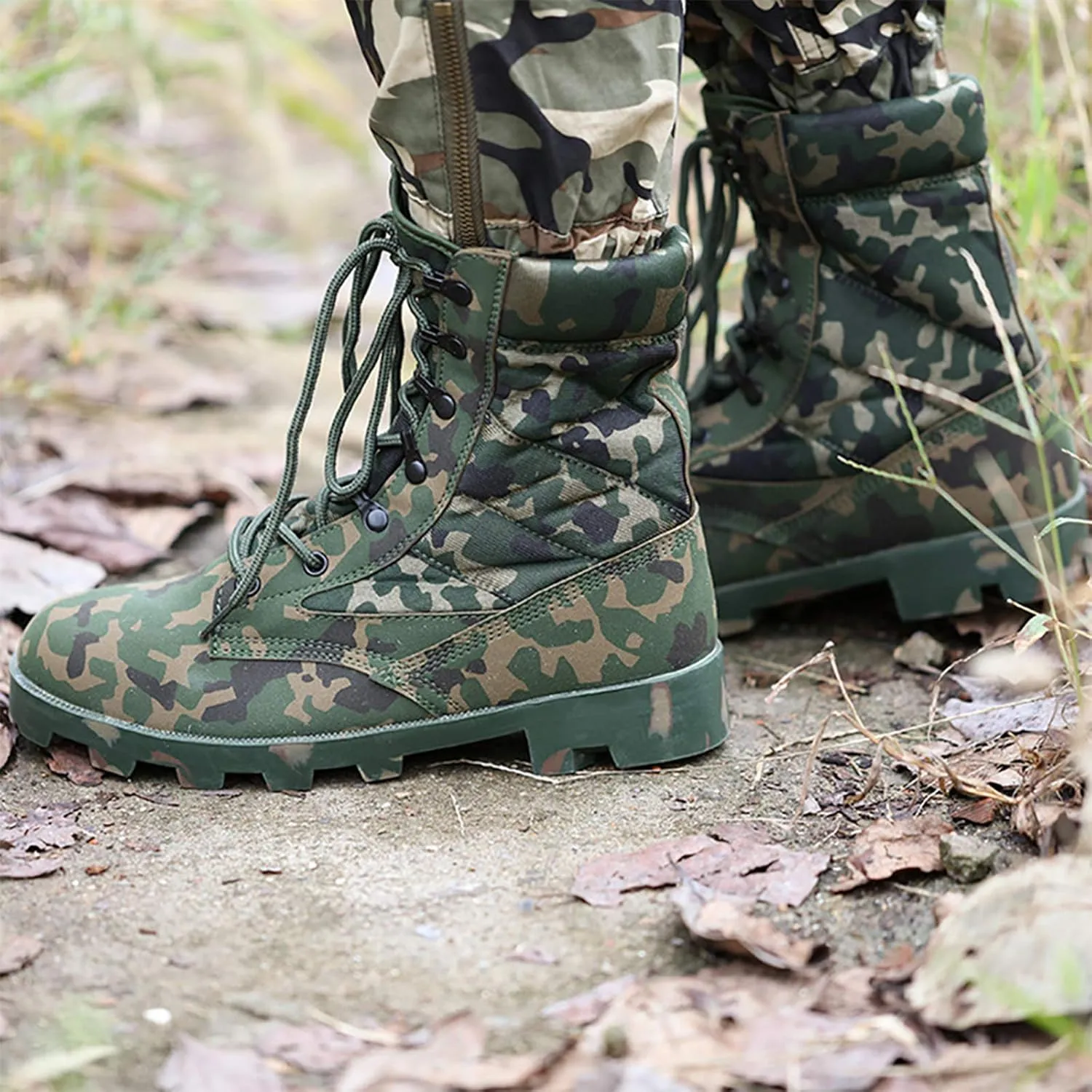 Outdoor Tactical Boots, Men Camouflage Military Combat Boots, Non-Slip Wearable Hiking Shoes, Autumn Hiking Shoes, Comfortable Breathable