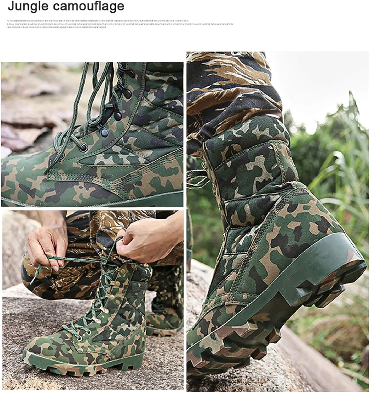 Outdoor Tactical Boots, Men Camouflage Military Combat Boots, Non-Slip Wearable Hiking Shoes, Autumn Hiking Shoes, Comfortable Breathable