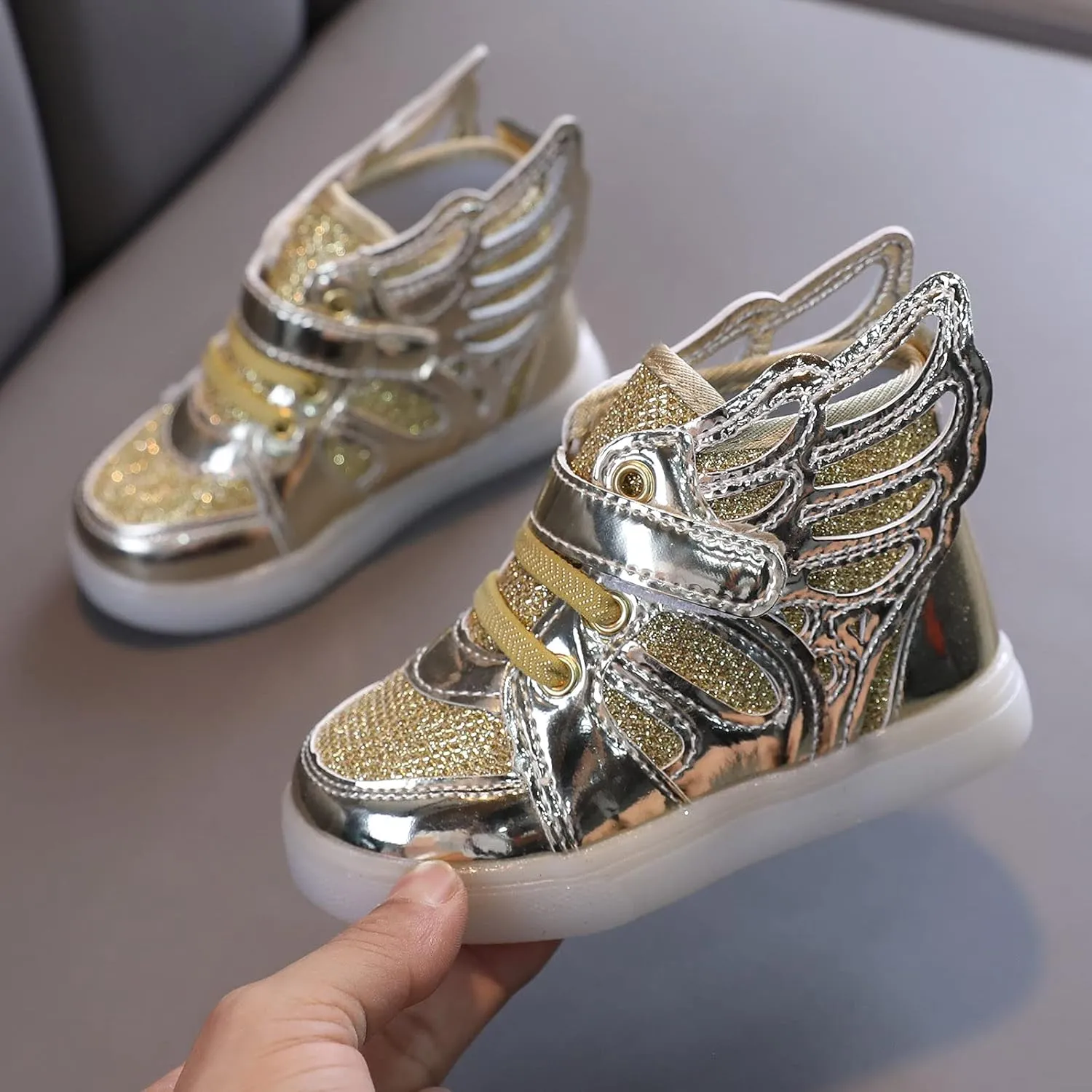 POLG Toddler Led Light Shoes Boy Girl Infant Sneakers Bling Led Light Luminous Sport Shoes Gift for Newborn