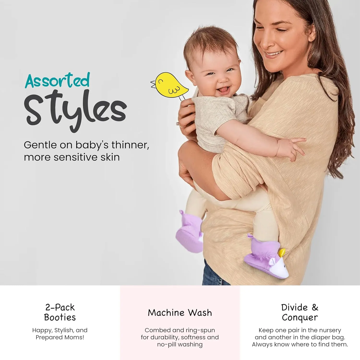 Rising Star Baby-Girl's Fleece Boots 0-12 Months Non Slip Grippers Slippers That Stay on Snow