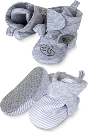 Rising Star Baby-Girl's Fleece Boots 0-12 Months Non Slip Grippers Slippers That Stay on Snow