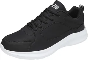 Tennis Shoes for Men Casual Dress Shoes for Men Lightweight Breathable Slip on Running Boots Mens Slip on Walking Blade Tennis Black Sneakers Mens