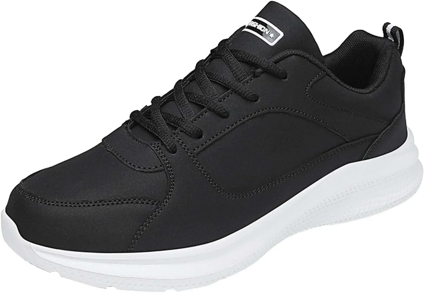 Tennis Shoes for Men Casual Dress Shoes for Men Lightweight Breathable Slip on Running Boots Mens Slip on Walking Blade Tennis Black Sneakers Mens