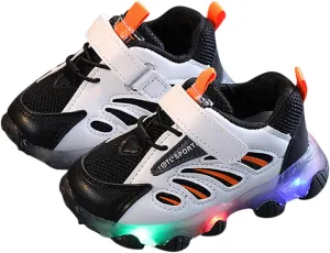 Toddler Boys Girls Sneakers LED Light Breathable Running Sneakers for 1-6T Little Kids Baby Light Up Sport Crib Shoes