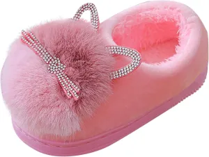 Toddler Girls Boys Fuzzy ??artoon Cat Slippers Kids Memory Foam Cute Plush Warm Cozy Lined Slippers Indoor House Shoes