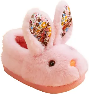 Toddler Girls Boys Home Slippers Fuzzy Warm Winter Indoor Bunny Cute Animal Fleece Slipper Kids Flat Plush Shoes