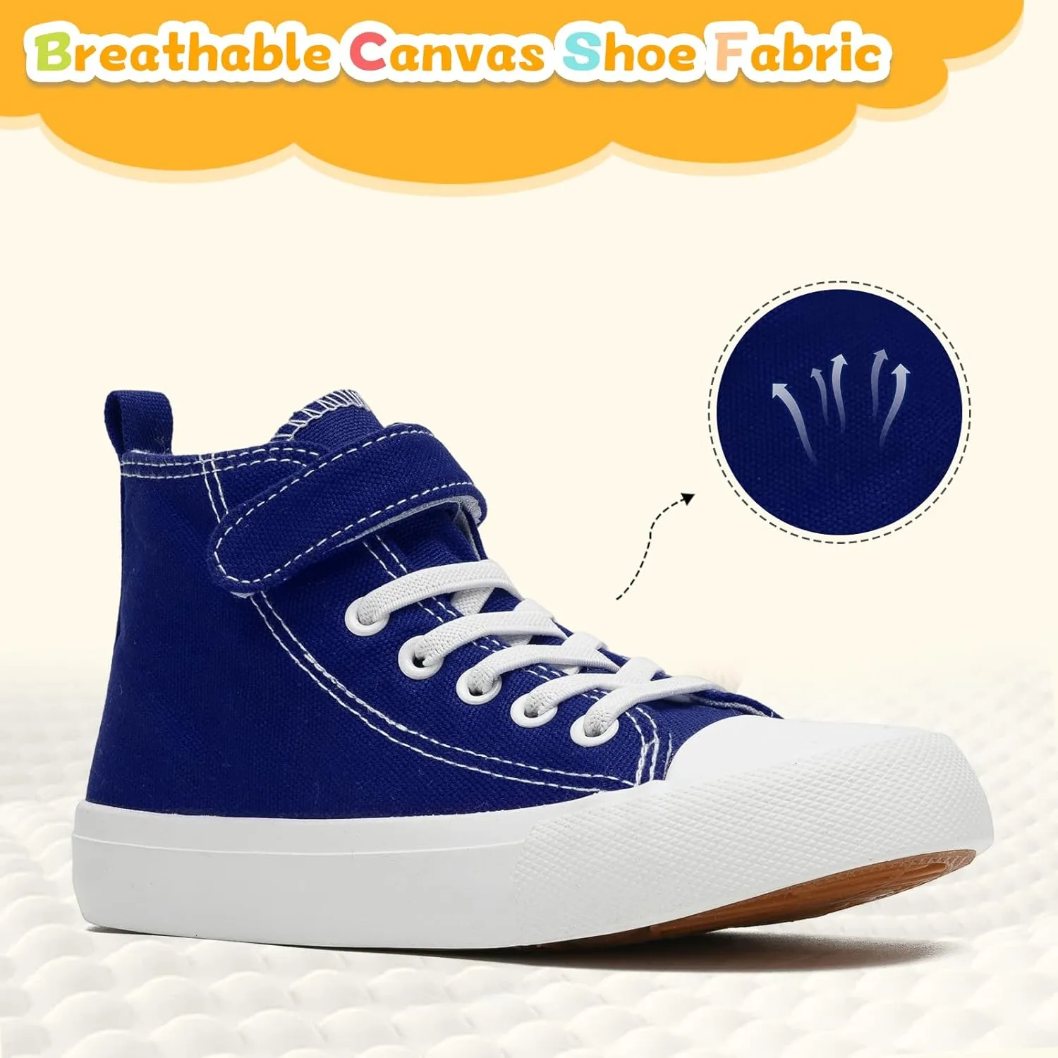 Toddler Shoes for Boys Girls, Kids Canvas Sneakers Classic Adjustable Strap Lace Up Comfortable Lightweight Running Walking Casual Shoes