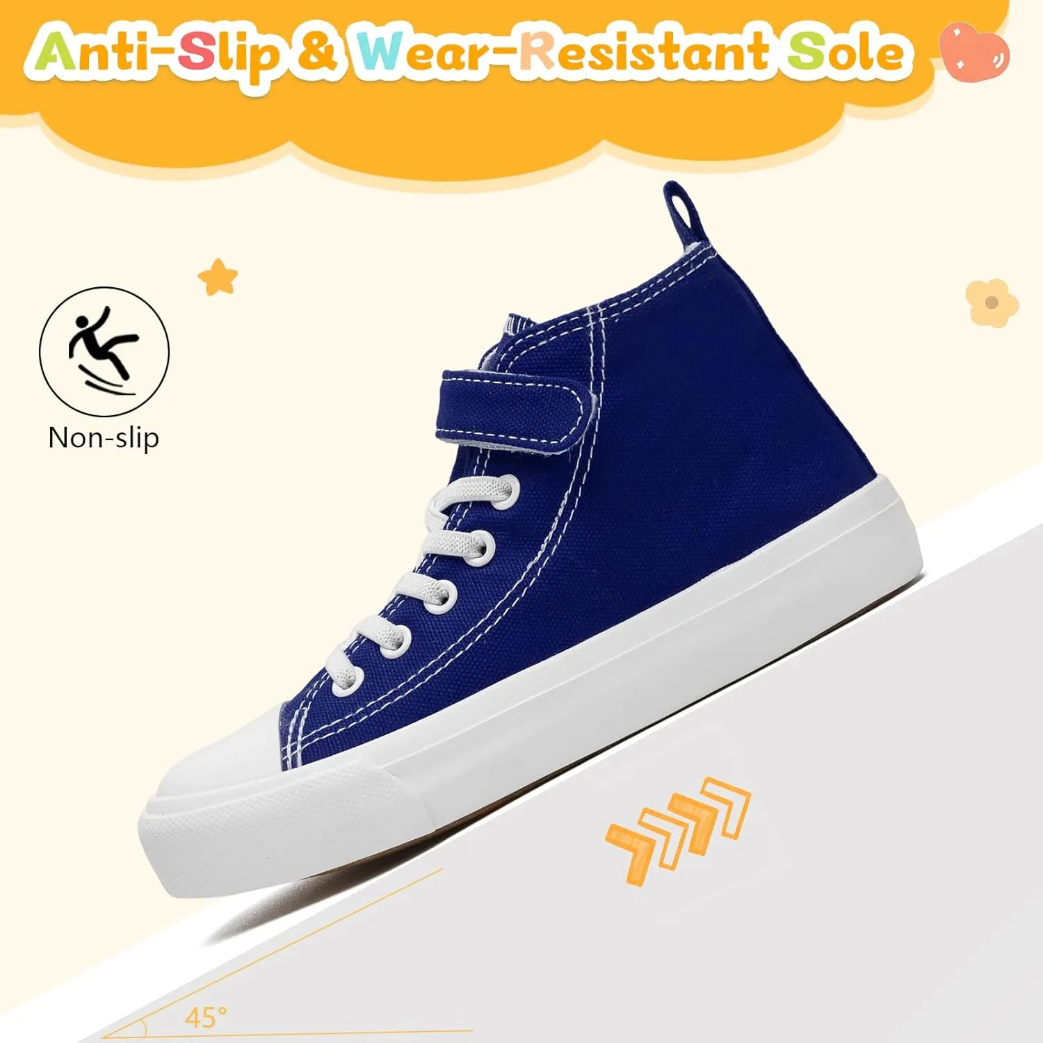 Toddler Shoes for Boys Girls, Kids Canvas Sneakers Classic Adjustable Strap Lace Up Comfortable Lightweight Running Walking Casual Shoes