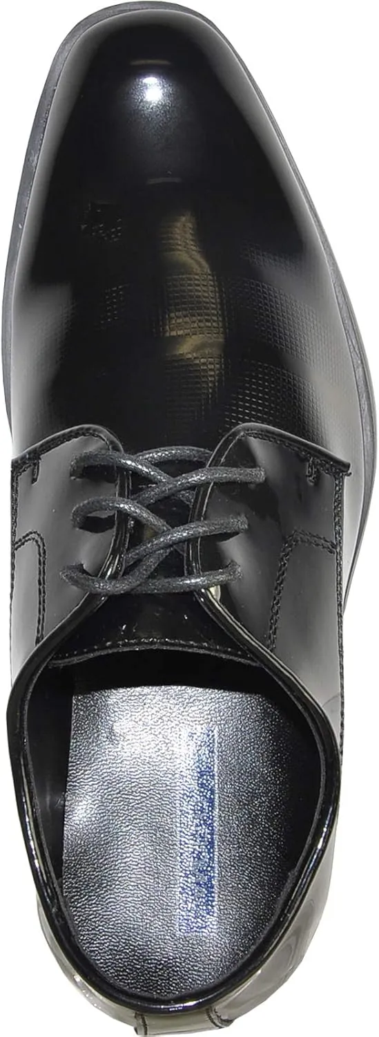 VANGELO Boy Kid Dress Shoes Fashion Oxford Lace Up Tuxedo Shoes for Prom, Uniform, Wedding Formal Events Size from Toddler to Big Kid
