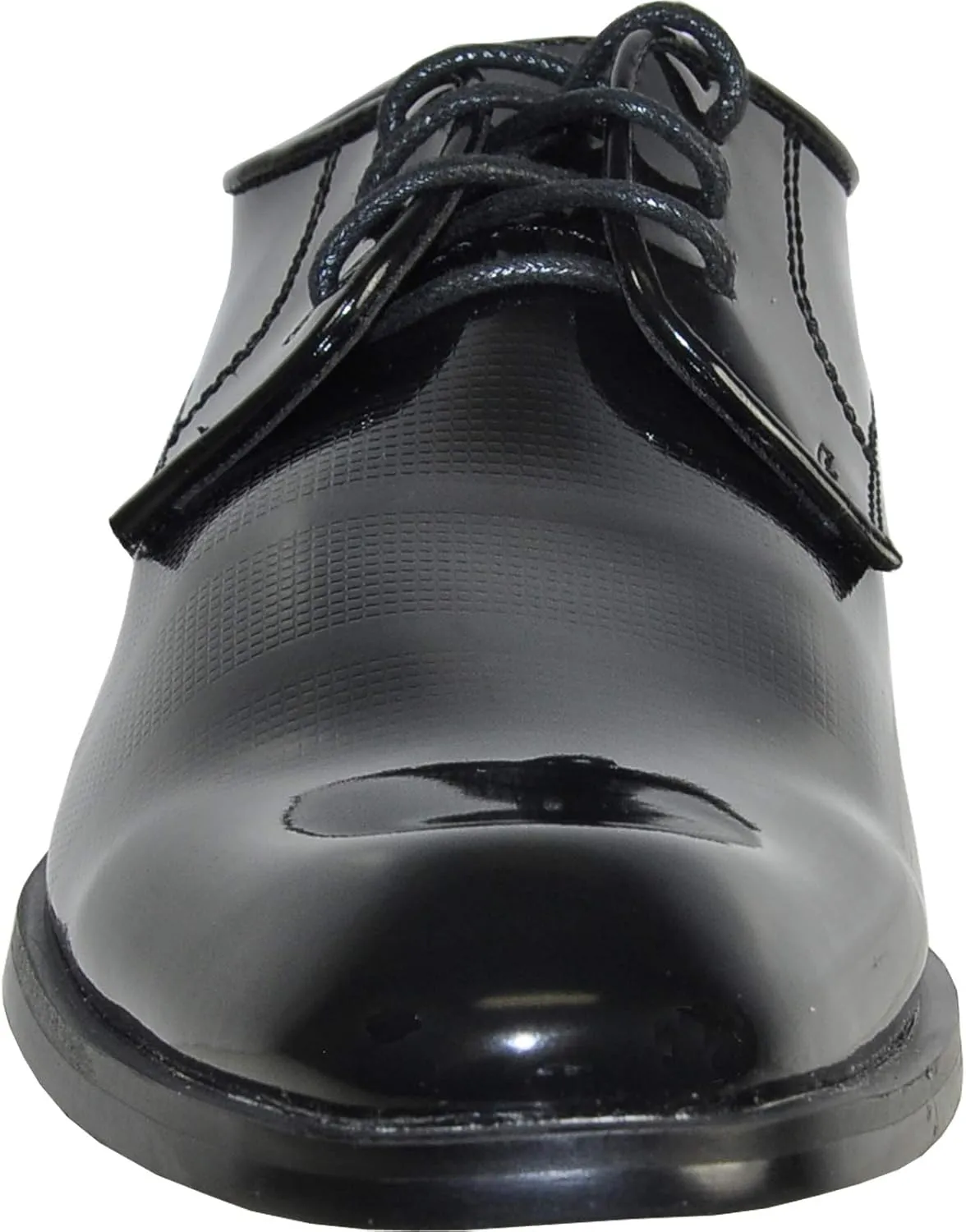 VANGELO Boy Kid Dress Shoes Fashion Oxford Lace Up Tuxedo Shoes for Prom, Uniform, Wedding Formal Events Size from Toddler to Big Kid