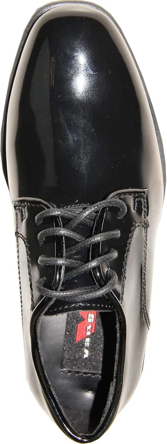 VANGELO Boy Kid Dress Shoes Fashion Oxford Lace Up Tuxedo Shoes for Prom, Uniform, Wedding Formal Events Size from Toddler to Big Kid