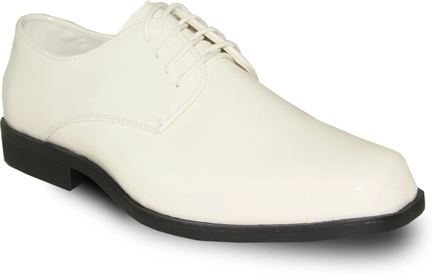 VANGELO Men's Tuxedo Shoes TUX-1 Wrinkle Free Dress Shoes Formal Oxford Ivory Patent