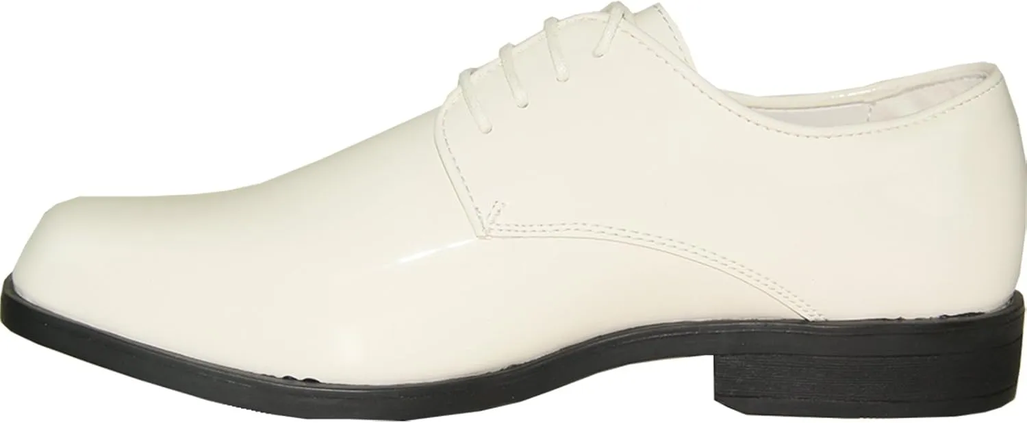 VANGELO Men's Tuxedo Shoes TUX-1 Wrinkle Free Dress Shoes Formal Oxford Ivory Patent