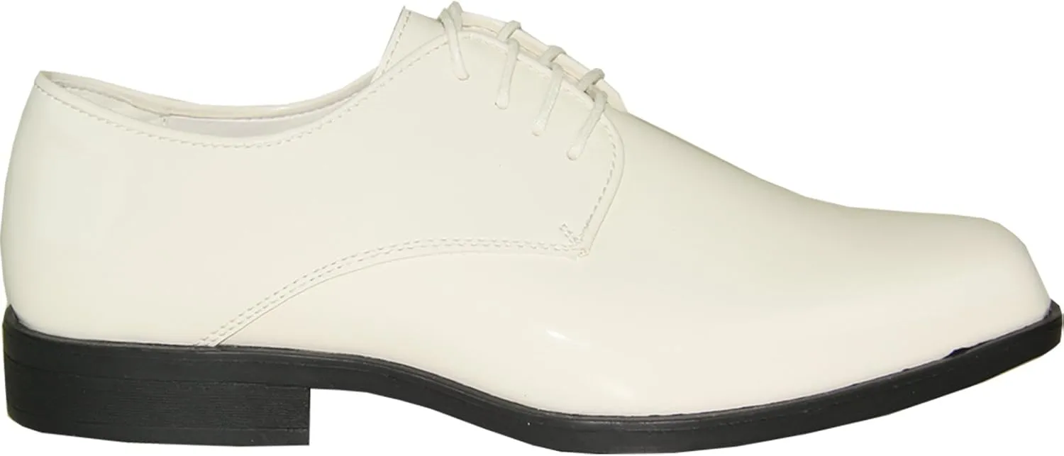 VANGELO Men's Tuxedo Shoes TUX-1 Wrinkle Free Dress Shoes Formal Oxford Ivory Patent